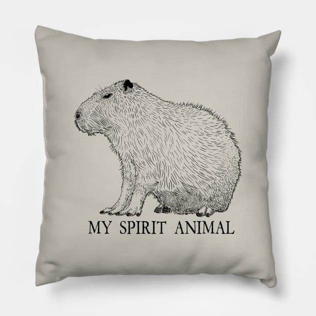 Capybara: My Spirit Animal Pillow by ImpishTrends