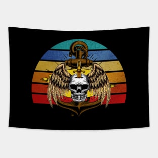 Skull Pirate Vintage Retro Tapestry