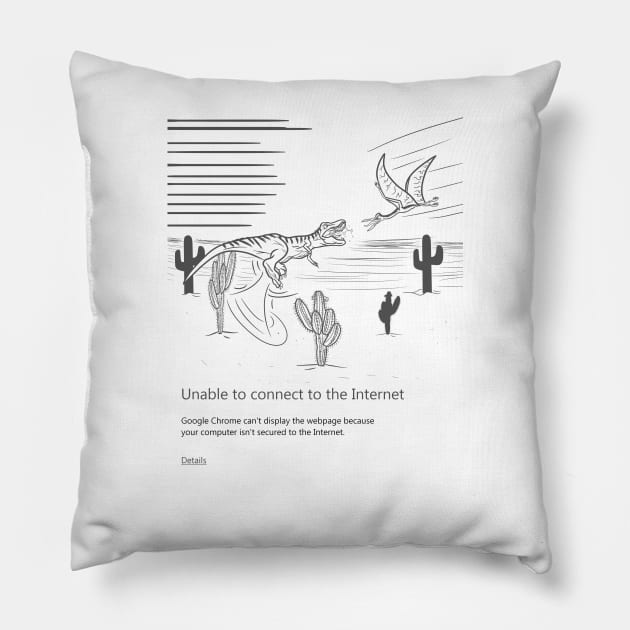 Google Chrome's Hidden Game, Reimagined Pillow by CawnishGameHen