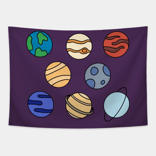 Solar System Planets Tapestry by DrawAHrt