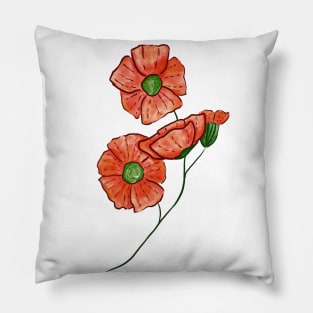 Poppy flower Pillow