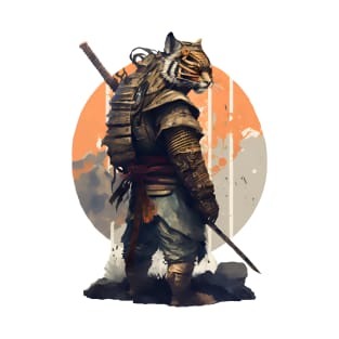 Tiger Samurai with Gold Armor T-Shirt