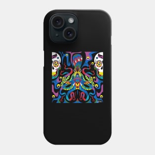 kaiju kraken in ecopop wallpaper art Phone Case