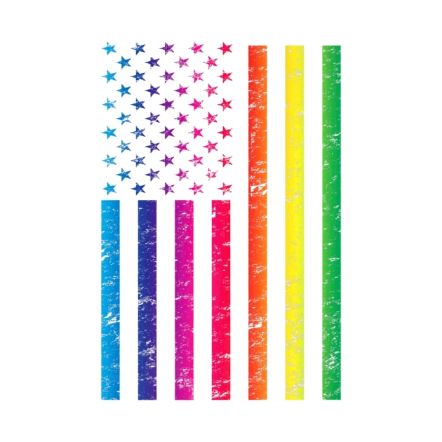 American Flag Gay Pride Rainbow Lgbt Diversity 2023 Premium by Stick Figure103