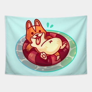 Inner Tube Corgi Tapestry