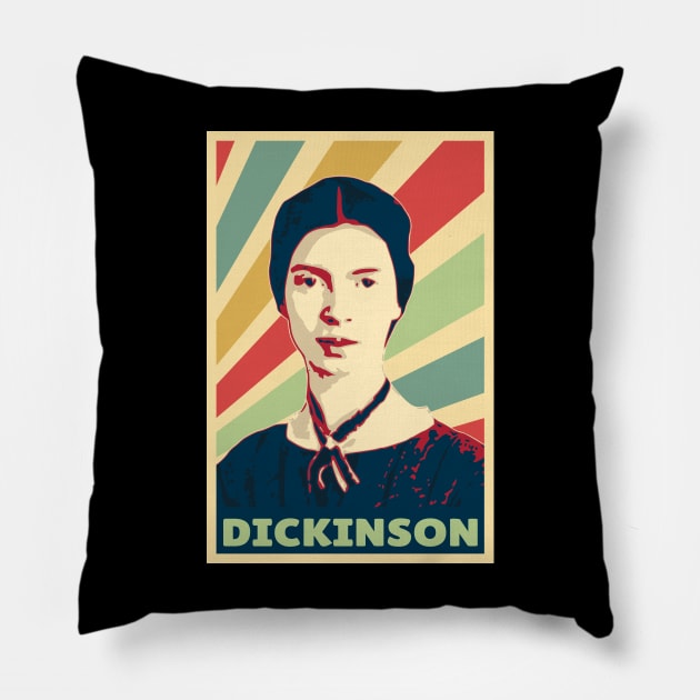 Emily Dickinson Vintage Colors Pillow by Nerd_art