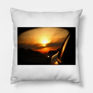 Leaving Sunset Behind Pillow