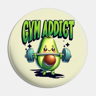 Avocado Mascot - Gym Addict Pin