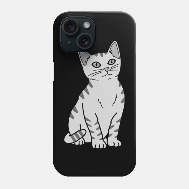 Silver Cat Phone Case by Kelly Louise Art