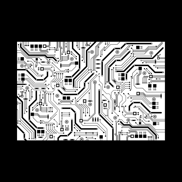 Black and White Circuit Board Design by Brobocop