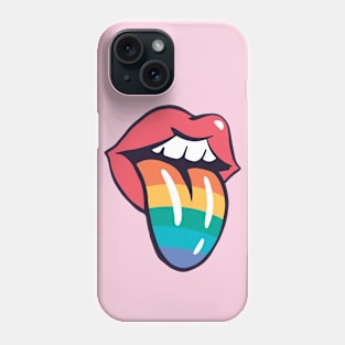 Rainbow Colored Tongue // LGBTQ Pride Funny Rainbow Cartoon Phone Case