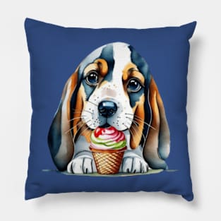 Cute dog eating ice cream gift ideas for all Pillow