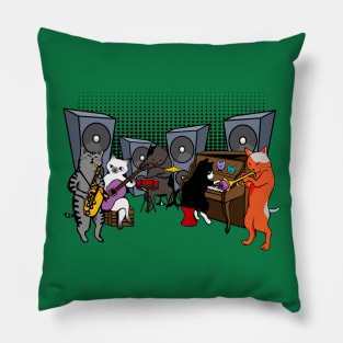 Rocking Cat Jazz Band Pillow