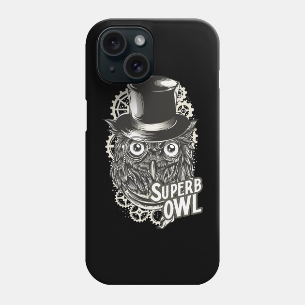 Superb Owl Steampunk Top hat Phone Case by Space Cadet Tees