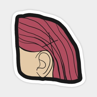 Girl hairpin pink hair Magnet