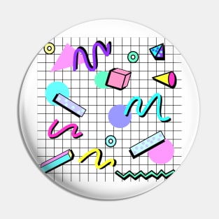 80s Awesome Memphis Party Grid Pin