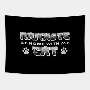 Namaste At Home With My Cat Tapestry