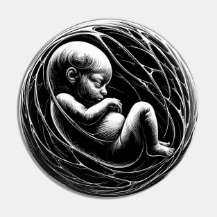 Monochromatic Black And White Embryology Outline Pin