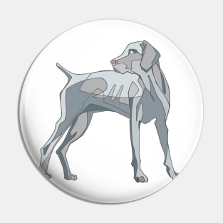 Hand drawn Weimaraner dog vector illustration Pin