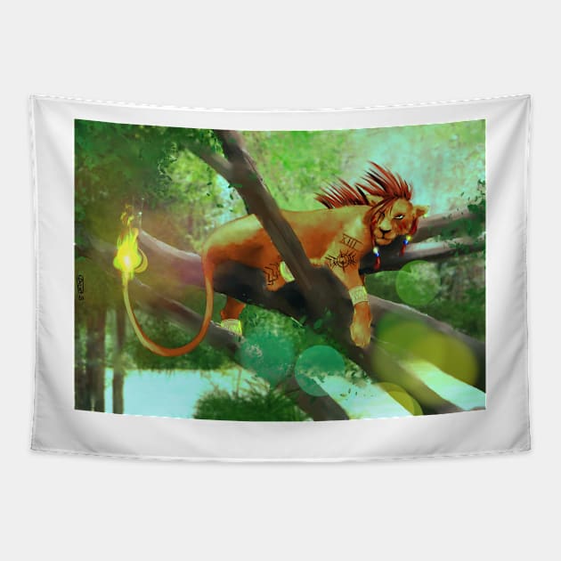 Red XIII Tapestry by Saoghal