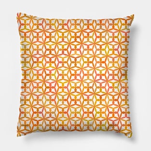 Geometric Flower Petal Pattern (Orange) Pillow