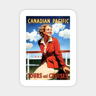 TOURS and CRUISES Holiday Travel Vintage Ship Poster Magnet