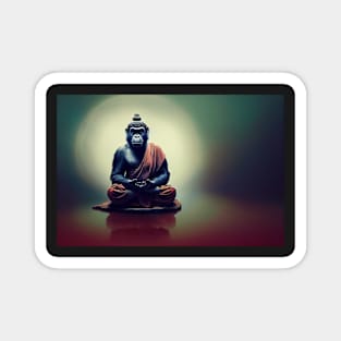 Meditating monkey Magnet