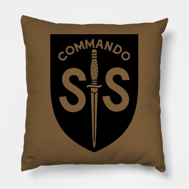 WW2 British Army No2 Commando SAS Badge Pillow by GRIM GENT