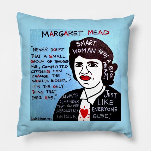 Margaret Mead Pillow by krusefolkart