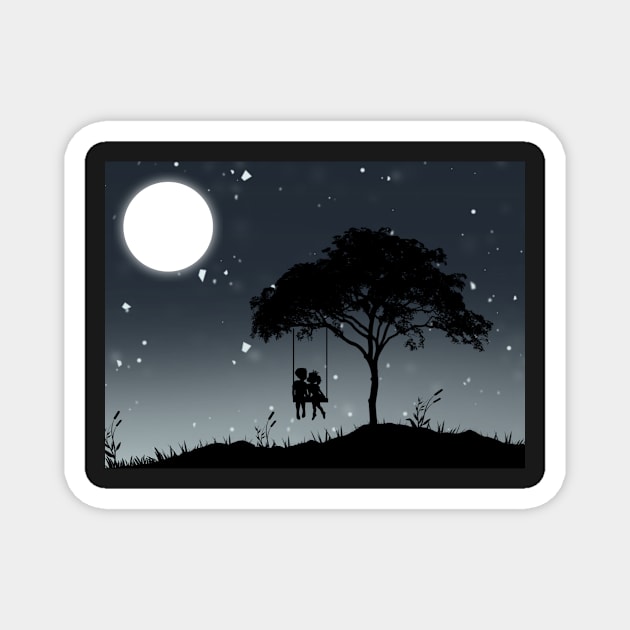 Landscape couple love feel Art Magnet by Tshirtstory