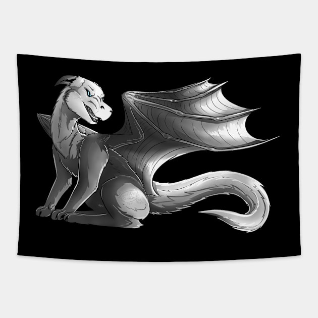 Small Dragon Big Temper Tapestry by Golden Griffiness Studio