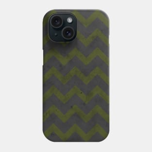 Gray army green vintage chevron pattern lines retro distressed Phone Case