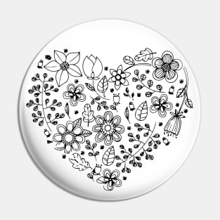 Flower Heart Pin