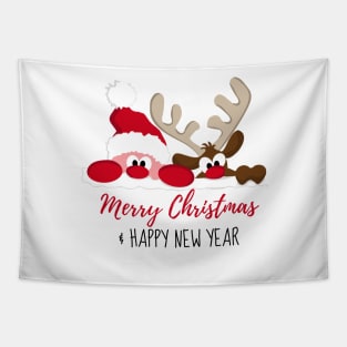 retro vintage pink santa claus Tapestry