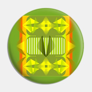 Geometric in yellow green Pin