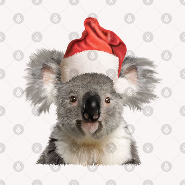 Koala in Santa Hat Ornament, Christmas Decor, Holiday Gift, Cute Xmas Products by johnnie2749