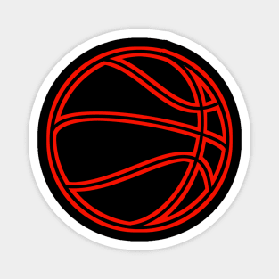 Basketball Player - Sports Athlete - Simple Basic Graphic Vector Design - AAU Student - Black Red Magnet