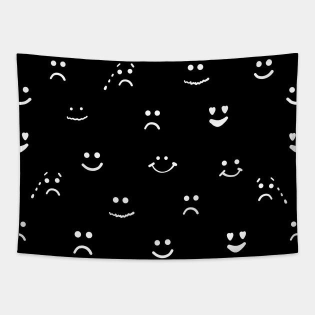 Faces, smiley face, eyes emotion Tapestry by GULSENGUNEL