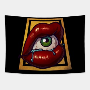 Red Lip Service Tapestry