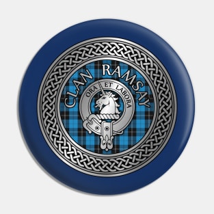 Clan Ramsay Crest & Hunting Tartan Knot Pin