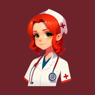 Cute nurse in cartoon style, smiling T-Shirt