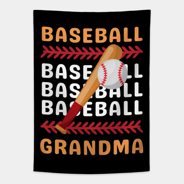 My Favorite Baseball Player Calls Me Grandma Gift for Baseball Grandma Tapestry by BoogieCreates