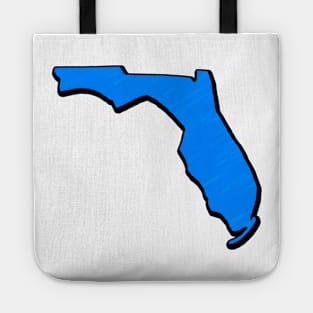 Bright Blue Florida Outline Tote