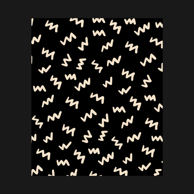 Black  Abstract Mudcloth Lines Pattern by zedonee