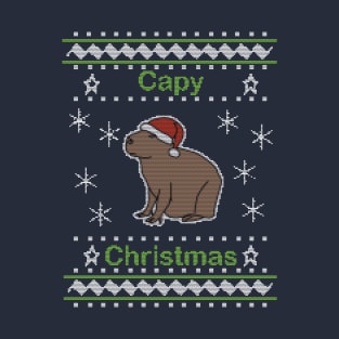 Capy Christmas Capybara Ugly Sweater T-Shirt