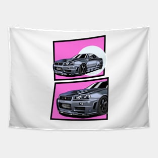 Godzilla SKYLINE GTR R34 Tapestry