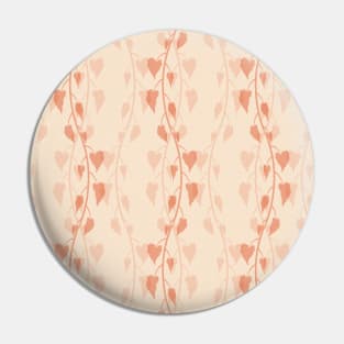 Bright Orange Ivy Branches Pattern Pin