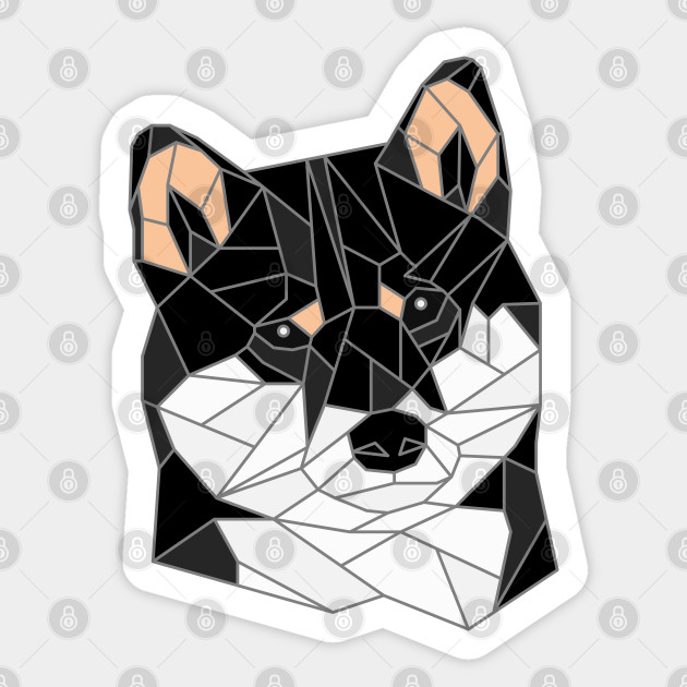 Shiba Inu Black Stained Glass Shiba Inu Sticker Teepublic