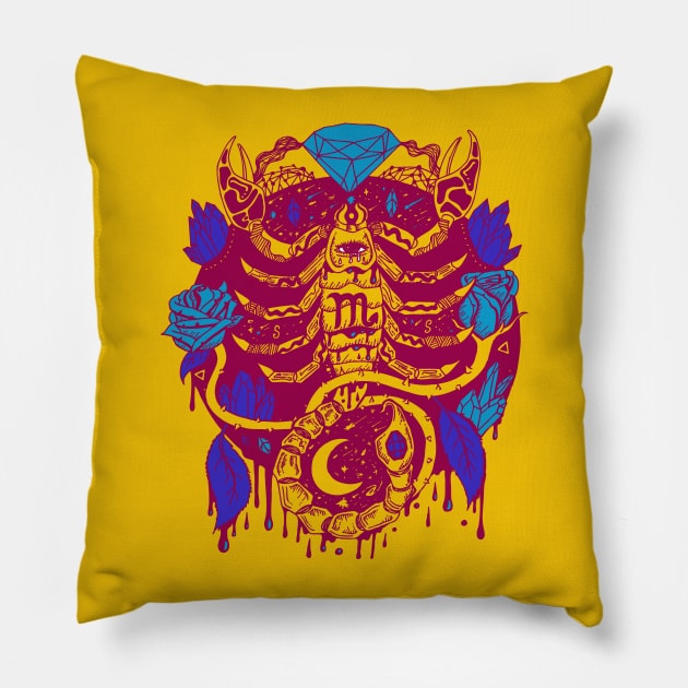 Triad Mystic Scorpio Zodiac Pillow by kenallouis