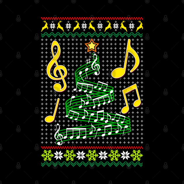 Christmas Musical Note Music Lover Teacher Xmas by savariya